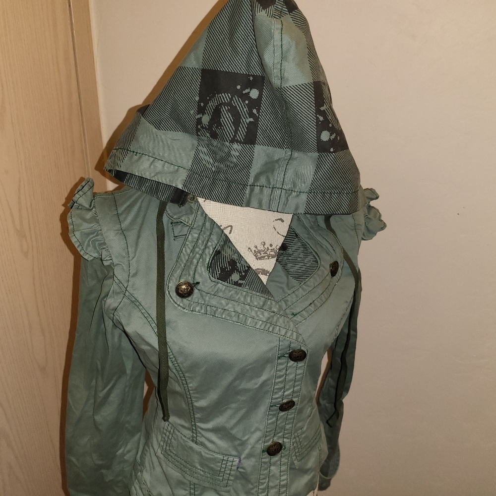 EckoRed Green hooded jacket vest Large